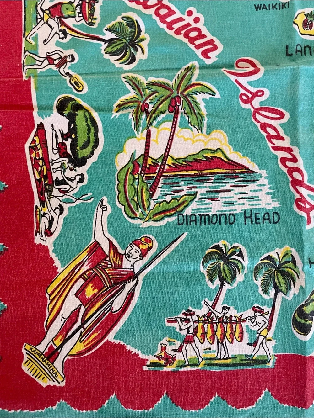 Vintage Hawaiian Island Tablecloth